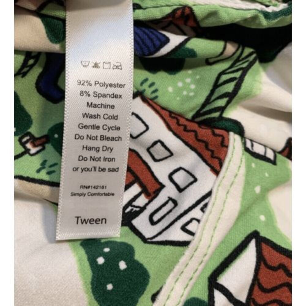 LuLaRoe Girls Leggings Roads Houses Green Trees Country Tween TW Juniors NWT - Picture 2 of 2